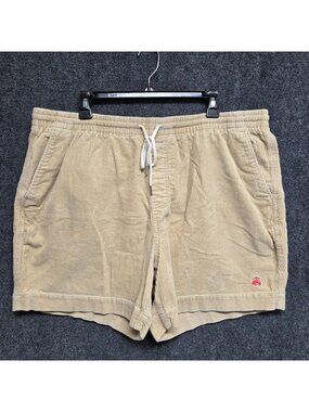 Brooks Brothers Corduroy Shorts Mens 2XL Beige Cotton Stretch Casual Preppy